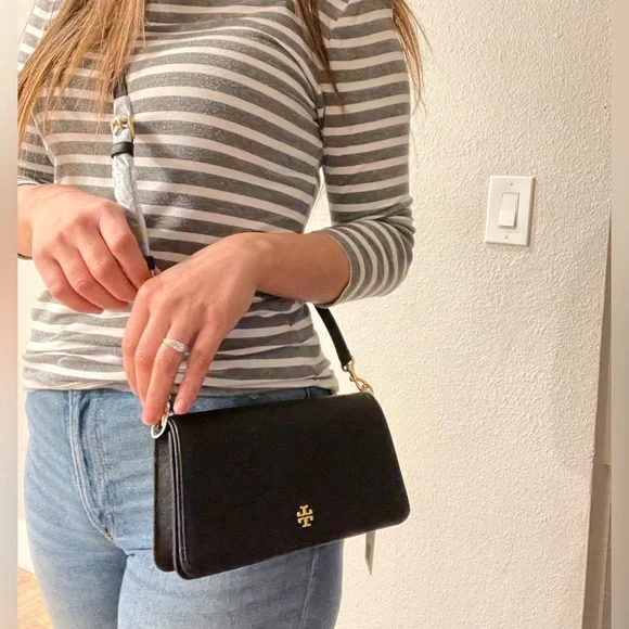 New, authentic tory burch Emerson mini crossbody bag black - Picture 9 of 11